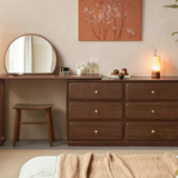 Black Walnut Solid Wood Rotating Vanity Table
