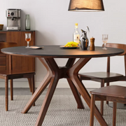 Black Walnut Solid Wood Round Dining Table